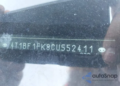 2012 Toyota Camry Se from USA, damaged, VIN 4T1BF1FK8CU552411